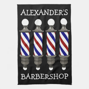 Classic Barber Poles Bar Towel Personalize