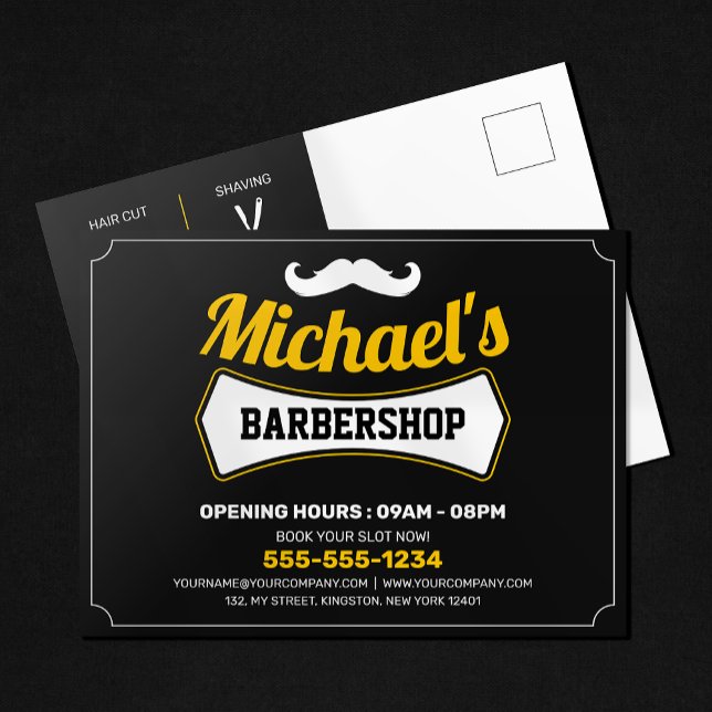 Classic Barbershop Hair Cut Shaving Barber Shop Postcard (Creator Uploaded)