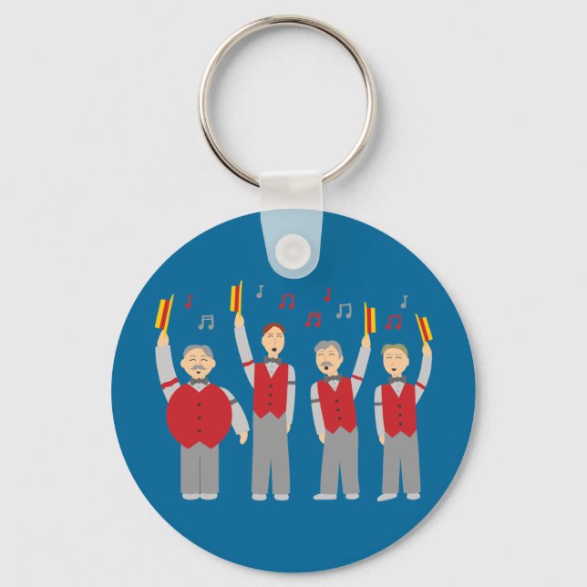 Classic Barbershop Quartet Key Ring (Front)