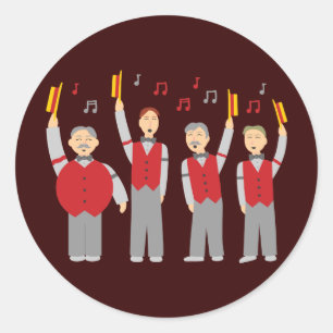 Classic Barbershop Quartet Round Sticker