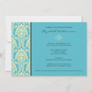 Classic Baroque Bridal Shower Invitation (aqua)