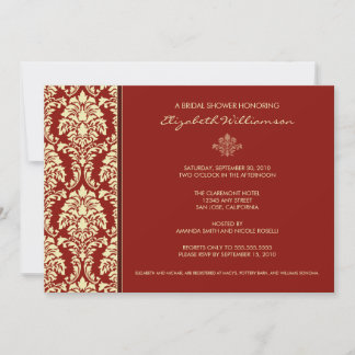 Classic Baroque Bridal Shower Invitation (crimson)