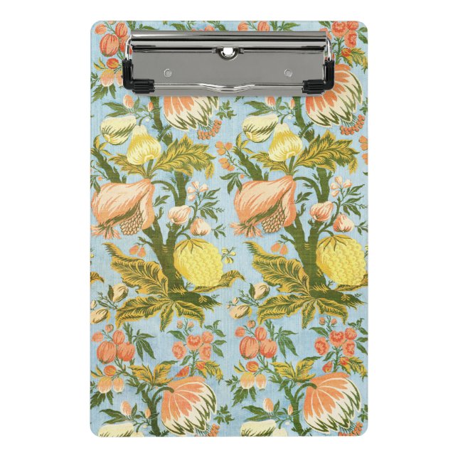 Classic Baroque Floral Fruit Damask Textile Mini Clipboard (Front)