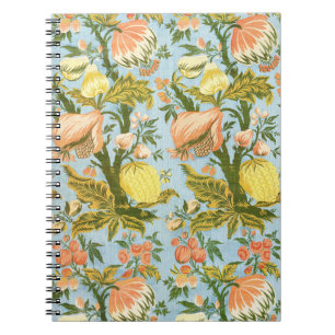 Classic Baroque Floral Fruit Damask Textile Notebook