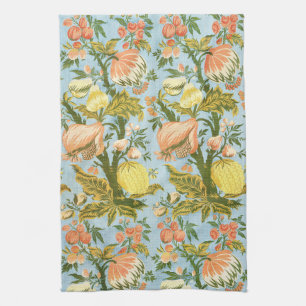 Classic Baroque Floral Fruit Damask Textile Tea Towel