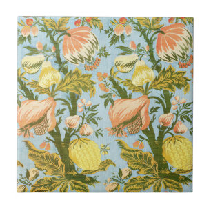Classic Baroque Floral Fruit Damask Textile Tile