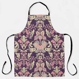 Classic baroque, vintage floral wallpaper. apron