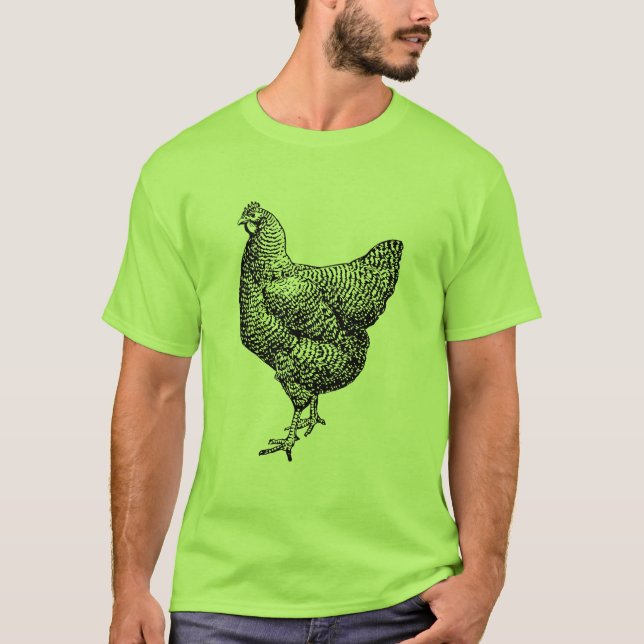 Classic Barred Plymouth Rock Chicken Hen T-Shirt (Front)