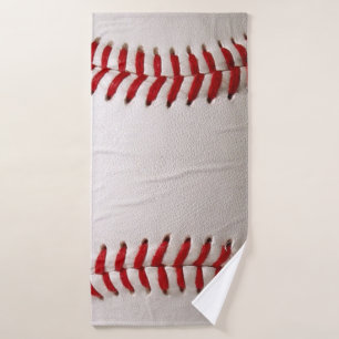 Classic Baseball and Softball Red Stitching Bath Towel