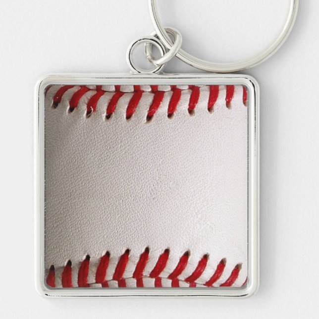 Classic Baseball and Softball Red Stitching Key Ring (Front)