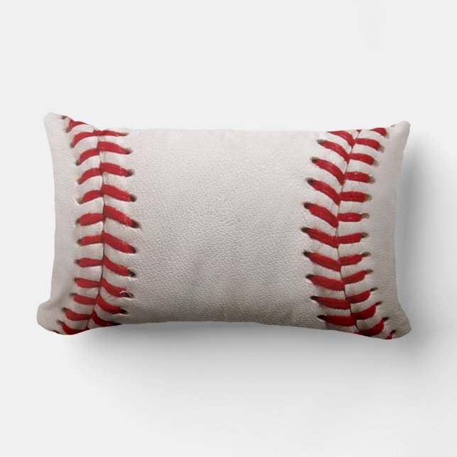 Classic Baseball and Softball Red Stitching Lumbar Cushion (Front)