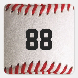 Classic Baseball and Softball Red Stitching Square Sticker