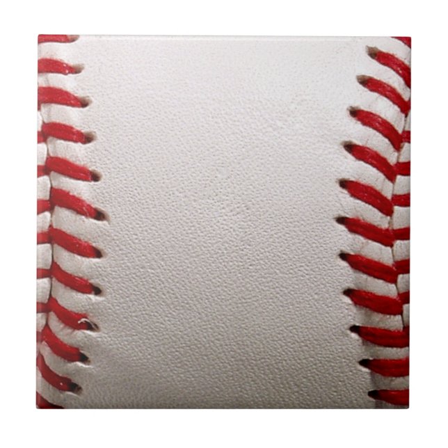 Classic Baseball and Softball Red Stitching Tile (Front)