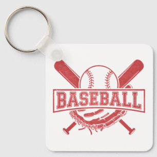 Classic Baseball Emblem Key Ring
