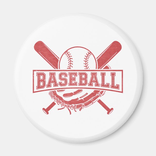 Classic Baseball Emblem Magnet (Front)