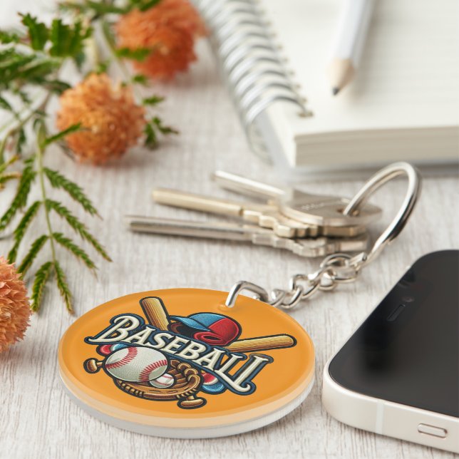 Classic Baseball Essentials / Stylish Retro Legend Key Ring (Front Right)