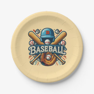 Classic Baseball Essentials / Stylish Retro Legend Paper Plate