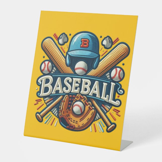 Classic Baseball Essentials / Stylish Retro Legend Pedestal Sign (Front)