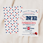 Classic Baseball Kids 1st Birthday Invitation<br><div class="desc">Get ready to hit a grand slam with our Baseball-Themed 1st Birthday Invitations. Perfect for celebrating the first birthday of your little slugger, this invitation features the traditional red, white and blue colour scheme, varsity stars, a baseball illustration as the number one 'O', a helmet, bat, and ball. Let’s play...</div>