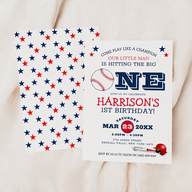 Classic Baseball Kids 1st Birthday Invitation (Creator Uploaded)