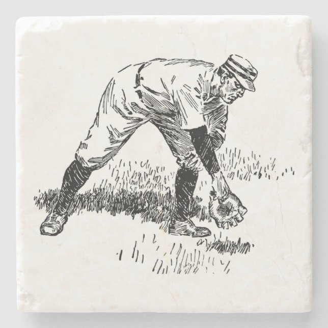 Classic Baseball Stone Coaster (Front)