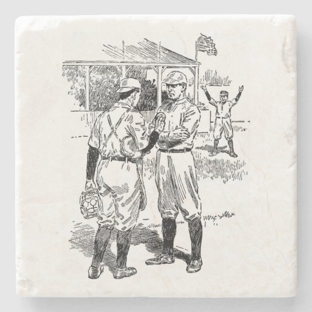Classic Baseball Stone Coaster (Front)