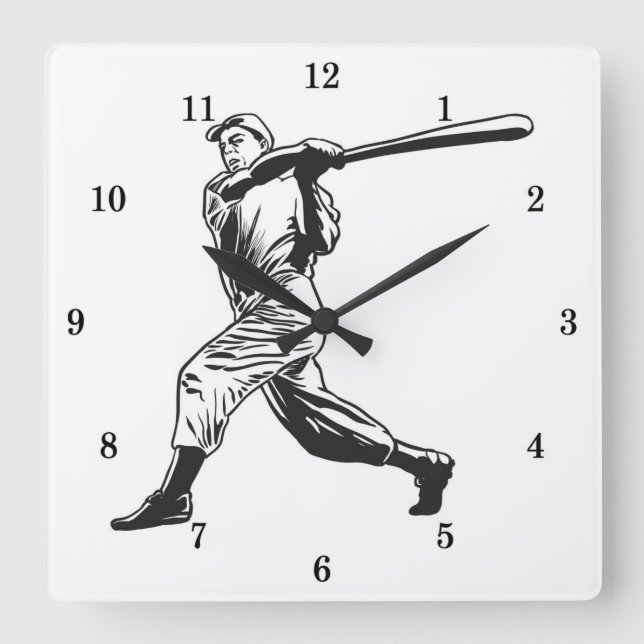 Classic Baseball Wall Clock (Front)