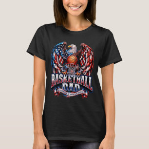 Classic Basketball Dad American Flag Basketball T-Shirt