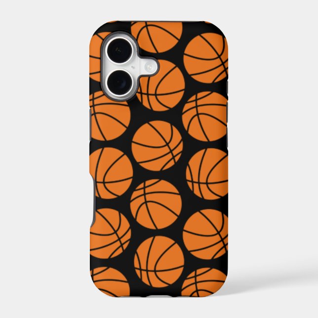 Classic Basketball Pattern on Black (Back)