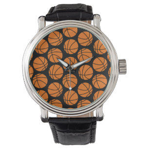 Classic Basketball Pattern on Black Watch