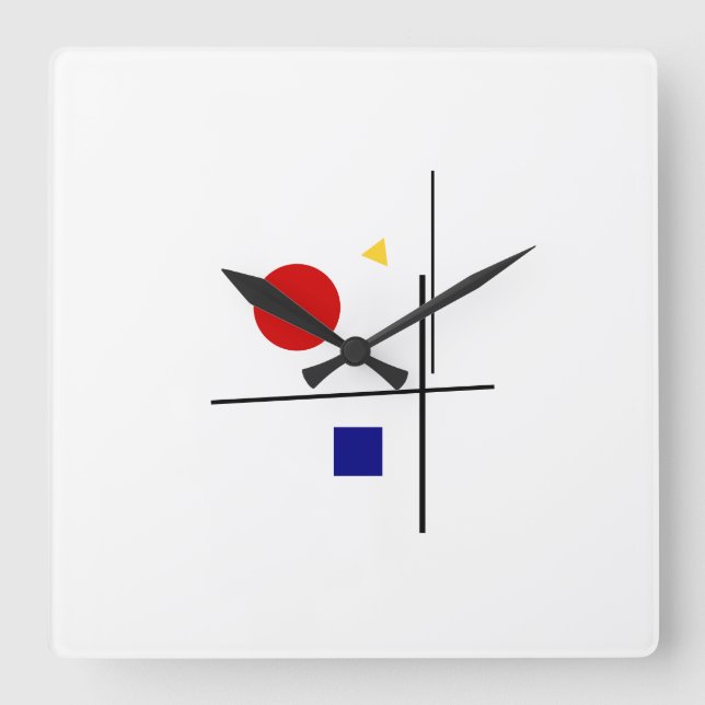 Classic Bauhaus Design  Square Wall Clock (Front)