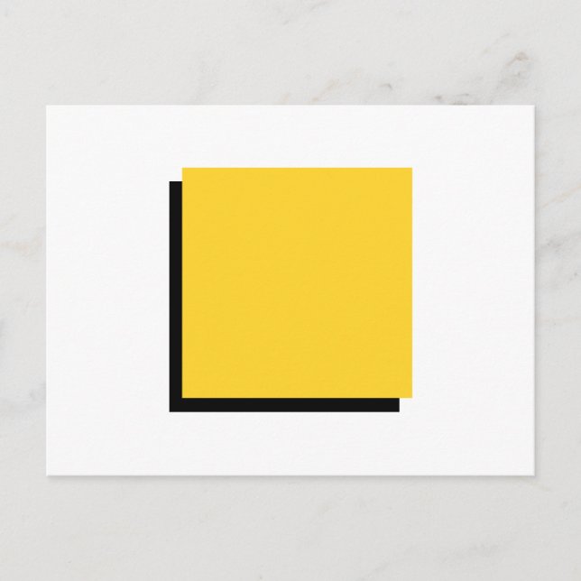 Classic Bauhaus Geometric Art Yellow Square Postcard (Front)