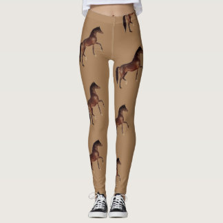 Classic, bay, trotting horse leggings
