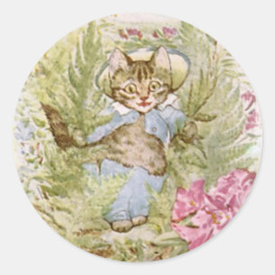 Classic Beatrix Potter Cute Kitten Classic Round Sticker