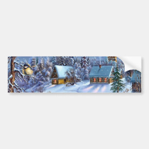 Classic, beautiful vintage Christmas picture Bumper Sticker