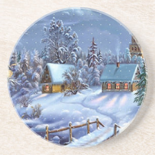 Classic, beautiful vintage Christmas picture Coaster