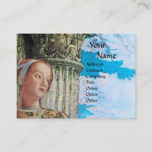 CLASSIC BEAUTY MONOGRAM , antique bright blue Business Card