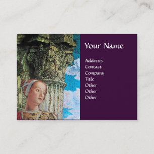CLASSIC BEAUTY MONOGRAM antique bright blue purple Business Card