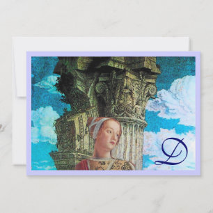 CLASSIC BEAUTY MONOGRAM bright antique blue Invitation