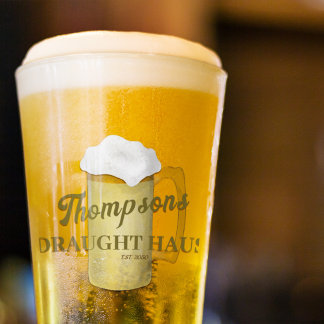 Classic Beer Retro Personalised Glass