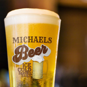 Classic Beer Retro Personalised Glass