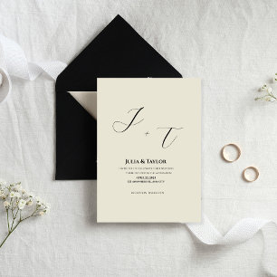 Classic Beige Elegant Invitation
