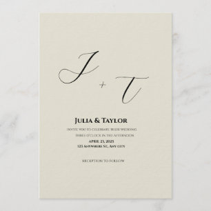 Classic Beige Elegant Invitation