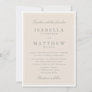 Classic Beige Framed Wedding Invitation