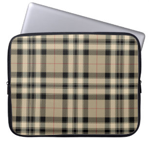 Classic Beige Plaid Laptop Sleeve