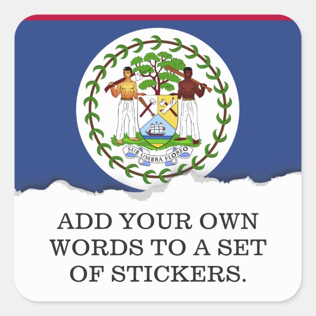 Classic Belise Flag Square Sticker (Front)