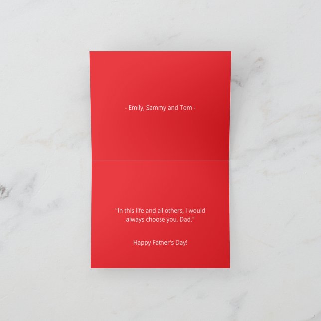 Classic Best Dad Ever Card (Inside)