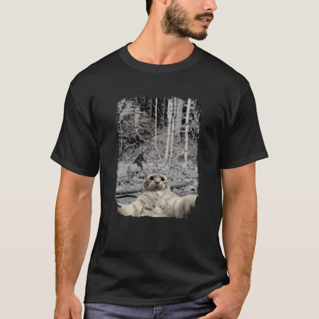 Classic Bigfoot Funny Cat T-Shirt (Front)