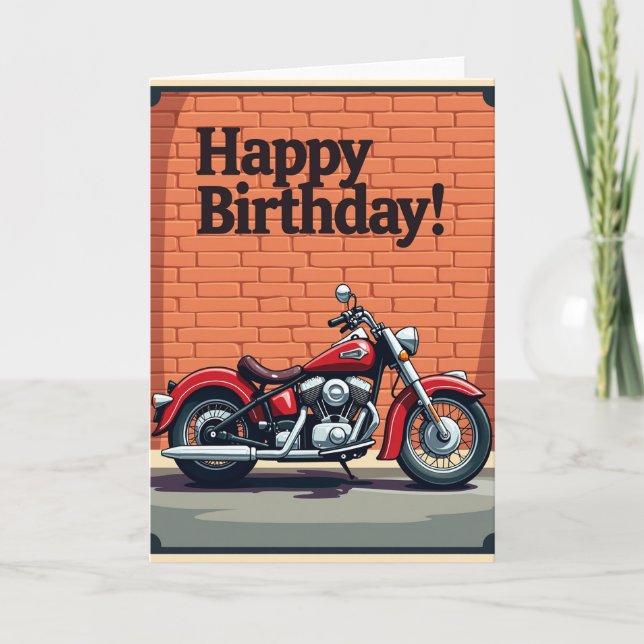 Classic Bike Birthday Card (Front)