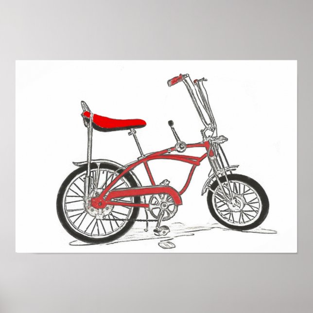 Classic bike Schwinn Stingray banana seat bicycle Poster (Front)